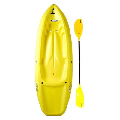 DESCRIPTION (2) LIFETIME WAVE YOUTH KAYAK BRAND/MODEL 90100 ADDITIONAL INFORMATION YELLOW & BLUE/PADDLE INCLUDED/RETAILS AT $140.00 EACH SIZE 72"L X 2