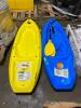 DESCRIPTION (2) LIFETIME WAVE YOUTH KAYAK BRAND/MODEL 90100 ADDITIONAL INFORMATION YELLOW & BLUE/PADDLE INCLUDED/RETAILS AT $140.00 EACH SIZE 72"L X 2 - 2
