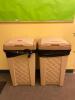 (2) PLASTIC COMMERCIAL TRASH RECEPTACLES - 2