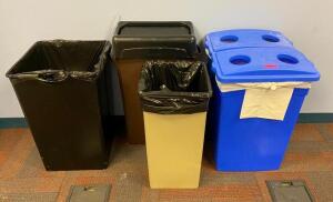 ASSORTED TRASH BINS AS SHOWN