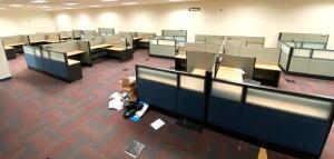 (30) 72" X 60" OFFICE PARTITIONS WITH DESKS AND CONTENTS