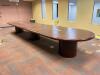 20' X 5' DECORATIVE WOODEN CONFERENCE TABLE - 6