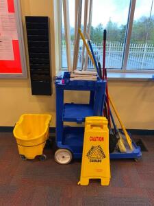 TRADITIONAL JANITOR CART W/ CONTENTS INCLUDED