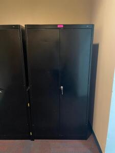 70" BLACK DOUBLE DOOR FILE CABINET