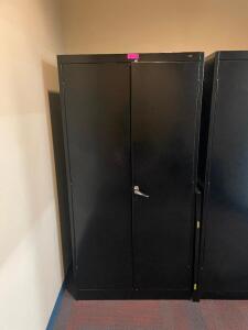 70" BLACK DOUBLE DOOR FILE CABINET