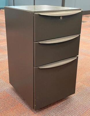 (8) - 27" / THREE TIER ROLLING FILE CABINETS