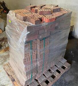 LARGE PALLET OF BRICK PAVERS - HOLES/OLD STYLE