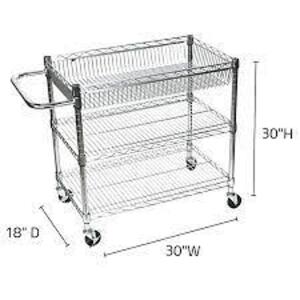 (1) 3 SHELF WIRE TUB CART