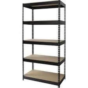 (1) RIVETED STEEL 5 SHELF UNIT