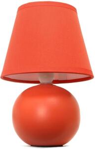 DESCRIPTION (2) SIMPLE DESIGNS CERAMIC GLOBE TABLE LAMP BRAND/MODEL LT2008-ORG-2PK ADDITIONAL INFORMATION ORANGE/40 WATTS/RETAILS AT $26.80 EACH SIZE