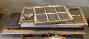 VINTAGE WINDOW AND DOOR SET - TWO PALLETS INCLUDED