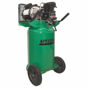 DESCRIPTION: (1) PORTABLE AIR COMPRESSOR BRAND/MODEL: SPEEDAIRE/4TW29 INFORMATION: OIL LUBRICATED/5.50 CFM/HP: 2/82 DBA/DAMAGED, SEE FOR INSPECTION RE