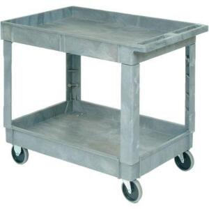 DESCRIPTION: (1) UTILITY CART WITH SHELVES BRAND/MODEL: GLOBAL INDUSTRIAL #D91-9T67-B11 INFORMATION: GREY MUST COME INSPECT IMAGES ARE FOR ILLUSTRATIO