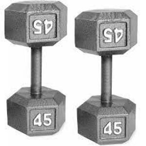 DESCRIPTION: (1) SET OF DUMBELLS BRAND/MODEL: CAP BARBELL #WLMT RETAIL$: $130.41 EA SIZE: 45 LBS QTY: 1