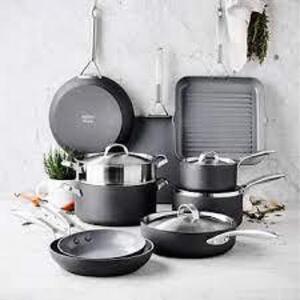 DESCRIPTION: (1) 14 PC POT AND PAN SET BRAND/MODEL: GREENPAN PARIS #1481871 RETAIL$: $325.00 EA QTY: 1