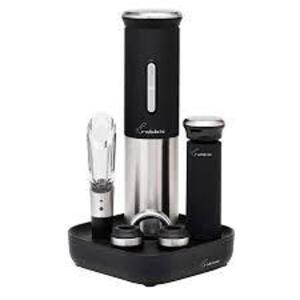 DESCRIPTION: (1) ELECTRIC WINE OPENER SET BRAND/MODEL: RABBIT #4163384 INFORMATION: BLACK AND STAINLESS RETAIL$: $109.95 EA QTY: 1