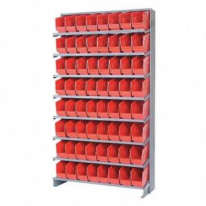 DESCRIPTION: (1) PICK RACK BRAND/MODEL: QUANTUM STORAGE SYSTEMS #24K041 INFORMATION: RED RETAIL$: $558.53 EA SIZE: JUST THE STORAGE BINS NOT THE SHELF