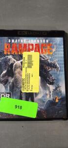 DESCRIPTION: (1) RAMPAGE 4K ULTRA HD DVD BRAND/MODEL: WARNER BROS. RETAIL$: 28.99 QTY: 1