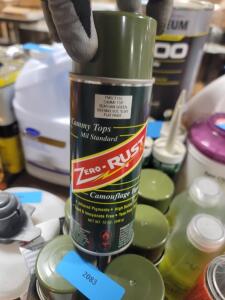 DESCRIPTION: (6) SPRAY PAINT BRAND/MODEL: ZERO RUST FMSCT159 INFORMATION: SEAFOAM GREEN RETAIL$: $13.78 EA SIZE: 12 OZ QTY: 6