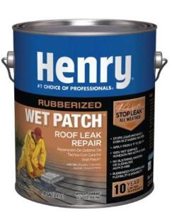 DESCRIPTION: (2) RUBBERIZED WET PATCH ROOF CEMENT LEAK REPAIR BRAND/MODEL: HENRY RETAIL$: $21.99 EA SIZE: 1 GALLON QTY: 2