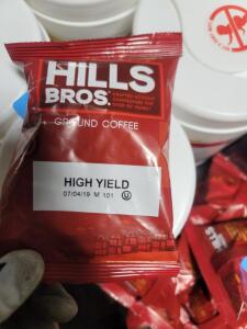 DESCRIPTION: (8) PACKETS OF GROUND COFFEE BRAND/MODEL: HILLS BROS INFORMATION: HIGH YIELD QTY: 8