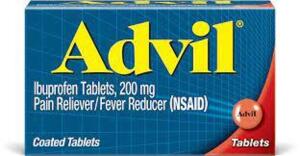 DESCRIPTION: (2) BOXES OF (50) PACKS OF (2) IBUPROFEN TABLETS BRAND/MODEL: ADVIL RETAIL$: $14.85 EA SIZE: 200 MG QTY: 2