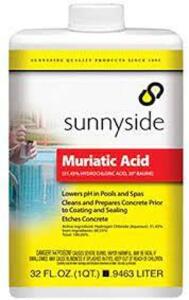 DESCRIPTION: (2) MURIATIC ACID BRAND/MODEL: SUNNYSIDE RETAIL$: $42.48 EA SIZE: 1 GALLON QTY: 2