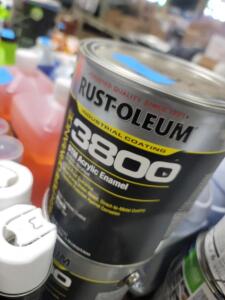 DESCRIPTION: (2) ACRYLIC ENAMEL COATING BRAND/MODEL: RUST-OLEUM #454H19 INFORMATION: BLACK RETAIL$: $63.21 EA SIZE: 1 GALLON QTY: 2