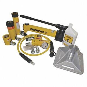 DESCRIPTION: (1) 10 TON HYDRAULIC LIFTING SET BRAND/MODEL: ENERPAC 2RV23 RETAIL$: 4953.13 SIZE: 5/8" TO 6" CYLINDER STROKE QTY: 1