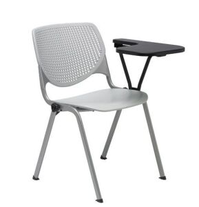 DESCRIPTION: (2) CHAIRS WITH DESK AND ARM REST BRAND/MODEL: KFI STUDIOS INFORMATION: WHITE RETAIL$: $125.25 EA QTY: 1