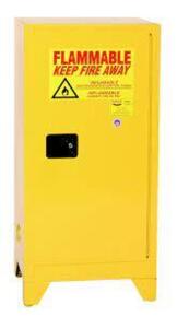 DESCRIPTION: (1) FLAMMABLES SAFETY CABINET BRAND/MODEL: EAGLE #55EA77 INFORMATION: YELLOW RETAIL$: 1631.4 SIZE: 16 GAL QTY: 1