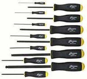 DESCRIPTION: (1) BALLDRIVER SCREWDRIVER SET BRAND/MODEL: BONDHUS #74637 RETAIL$: $60.00 EA SIZE: .050-3/8 QTY: 1