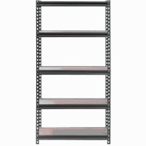 DESCRIPTION: (1) GARAGE STORAGE SHELVING UNIT BRAND/MODEL: MUSCLE RACK/UR48272PB5P-SV INFORMATION: BOLTLESS/5-TIER RETAIL$: 67.89 SIZE: 30X12X60 MUST