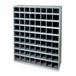 DESCRIPTION (1) PIGEONHOLE BIN UNIT BRAND/MODEL DURHAM MFG #3W127 ADDITIONAL INFORMATION RETAILS FOR $285.14 SIZE 34X12X42 72 COMPARTMENTS THIS LOT IS