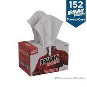 DESCRIPTION: (4) BOXES OF DISPOSABLE CLEANING TOWELS BRAND/MODEL: BRAWNY #D400 RETAIL$: $10.00 EA QTY: 4