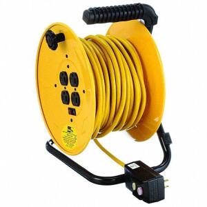 DESCRIPTION: (1) EXTENSION CORD REEL BRAND/MODEL: LUMAPRO #2YKR7 INFORMATION: YELLOW RETAIL$: $218.33 EA SIZE: 80 FT RETRACTABLE CORD QTY: 1