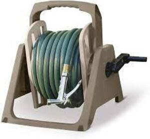 DESCRIPTION: (1) HOSE STORAGE REEL BRAND/MODEL: SUNCAST #TSA100 INFORMATION: GREY RETAIL$: $35.99 EA SIZE: 100 FT QTY: 1