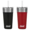 DESCRIPTION: (2) MULTI FUNCTION LID SPILL RESISTANT TUMBLER BRAND/MODEL: COLEMAN INFORMATION: RED AND BLACK RETAIL$: $24.99 TOTAL SIZE: 20 OZ QTY: 2