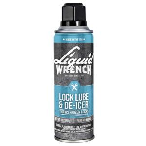 DESCRIPTION: (6) LOCK LUBRICANT AND DE-ICER BRAND/MODEL: LIQUID WRENCH # LLDO3 RETAIL$: $27.99 TOAL SIZE: 3 OZ QTY: 6