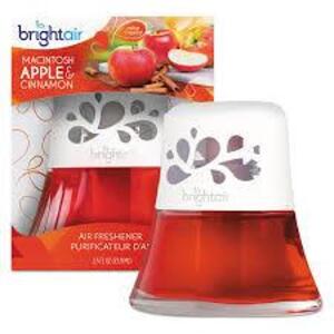 DESCRIPTION: (4) AIR FRESHENER BRAND/MODEL: BRIGHT AIR INFORMATION: APPLE CINNIMON RETAIL$: $10.35 EA SIZE: 2.5 OZ QTY: 4