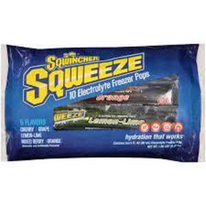 DESCRIPTION: (6) PACKS OF (10) FREEZER POPS BRAND/MODEL: SQWINCHER #1UFK7 INFORMATION: 5 FLAVORS RETAIL$: $5.00 EA QTY: 6