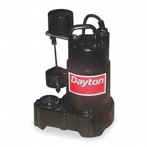 DESCRIPTION: (1) SUBMERSIBLE SUMP PUMP BRAND/MODEL: DAYTON 3BB71 RETAIL$: 297.46 SIZE: 1/2 HP 57 GPM FLOW AT 10 FT OF HEAD QTY: 1