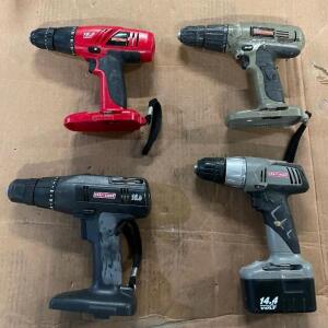 DESCRIPTION: (4) CORDLESS DRILLS BRAND/MODEL: CRAFTSMAN QTY: 4