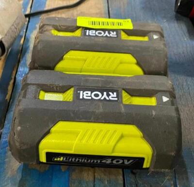 DESCRIPTION: (2) 40V BATTERIES BRAND/MODEL: RYOBI QTY: 2