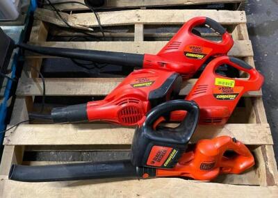 DESCRIPTION: (5) ASSORTED CORDLESS BLOWERS BRAND/MODEL: BLACK+DECKER QTY: 5