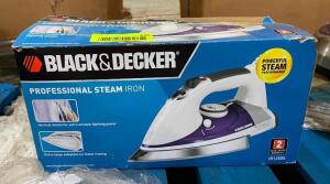 DESCRIPTION: PROFESSIONAL STEAM IRON BRAND/MODEL: BLACK+DECKER QTY: 1