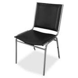 DESCRIPTION: (1) BOX OF (4) PADDED ARMLESS STACKING CHAIR BRAND/MODEL: LORELL #LLR62502 INFORMATION: BLACK AND SILVER RETAIL$: 287.82 SIZE: UP TP 250