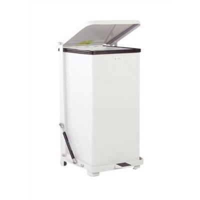 DESCRIPTION: (1) SQUARE 40 GAL STEP TRASH CAN BRAND/MODEL: RUBBERMAID COMMERCIAL INFORMATION: WHITE, DEFENDER SERIES RETAIL$: 500 SIZE: 19"W 19"D 30"H