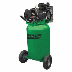 DESCRIPTION: (1) PORTABLE AIR COMPRESSOR BRAND/MODEL: SPEEDAIRE #48UY04 INFORMATION: GREEN RETAIL$: 1100.36 SIZE: 30 GAL VERTICAL 2 HP 90 PSI QTY: 1