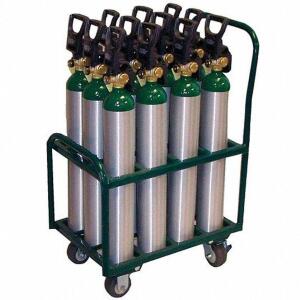 DESCRIPTION: (1) FOUR WHEEL VERTICAL MEDICAL CYLINDER CART BRAND/MODEL: SAFTCART INFORMATION: GREEN RETAIL$: 803.24 SIZE: 23.5" X 21" X 35" QTY: 1